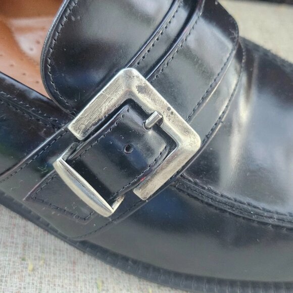 G.H Bass Men Shoes Slip On Side Buckle Black Patent Leather Size 9M main image 6